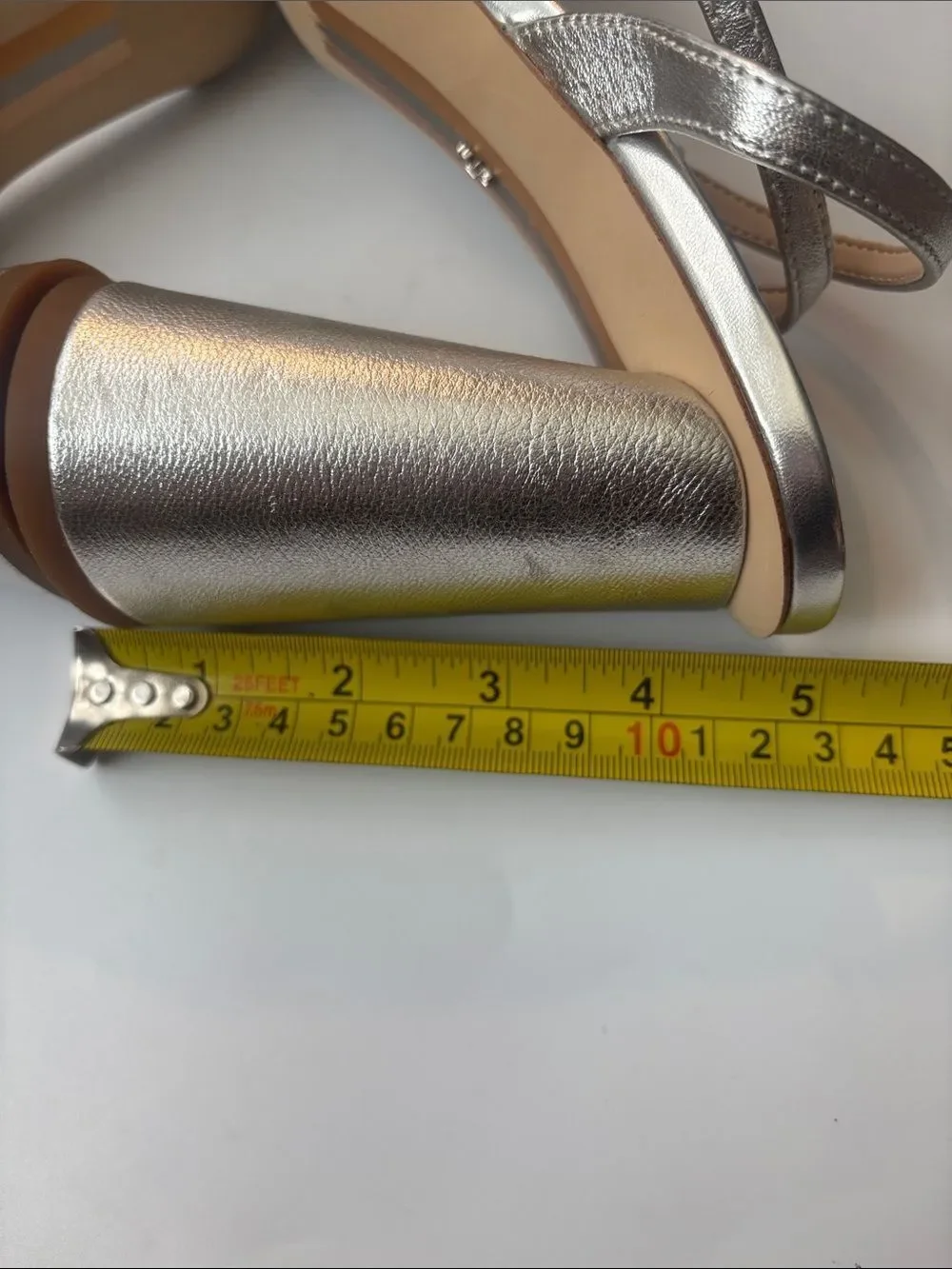 Sam Edelman Kia Sandals in Silver Leather Size 10 ~ New No Box